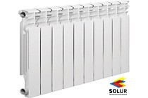 Алюминиевый радиатор отопления Solur PREMIUM 10 секций ALUM10 белого цвета.