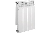 Алюминиевый радиатор отопления Solur PREMIUM 4 секции ALUM04 белого цвета.
