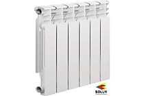 Алюминиевый радиатор отопления Solur PREMIUM 6 секций ALUM06 классического белого цвета.
