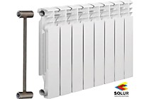 Биметаллический радиатор отопления Solur PRESTIGE 8 секций BMET08 белого цвета.