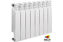 Алюминиевый радиатор отопления Solur PREMIUM 8 секций ALUM08 белого цвета.
