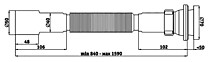 Сифон (гофросифон) для раковины, умывальника, мойки АНИ Пласт G116 (1 1/2"x40/50, 120 см) удлинённый гофрированный