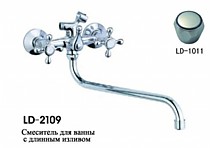 Смеситель для ванны эконом с длинным изливом ручки круглые Lemen LD2111