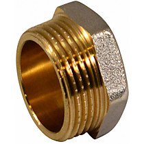 Заглушка 1 1/2" с наружной резьбой металлическая, фитинг в трубу латунный TST.112.07 штуцер шестигранник (Ду 40 мм)